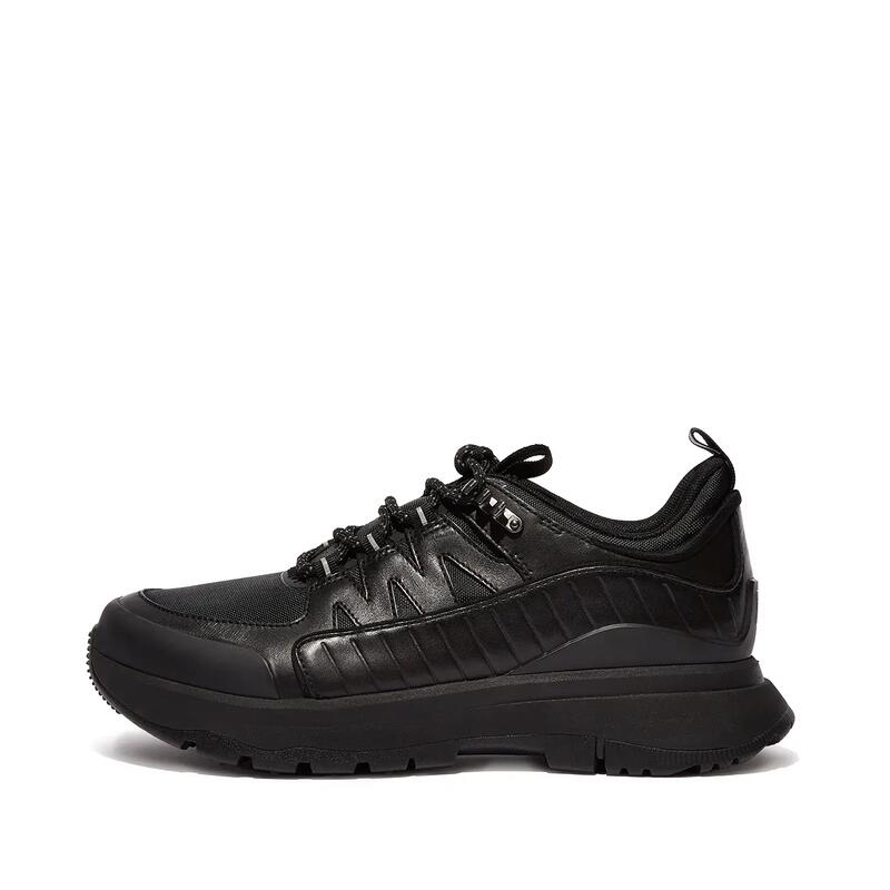 FITFLOP Neo-D-Hyker outdoor sneakers van leder-mix  GEHEEL ZWART 36