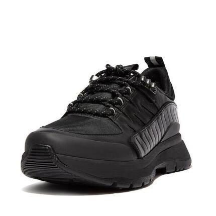 FITFLOP Neo-D-Hyker outdoor sneakers van leder-mix GEHEEL ZWART 36