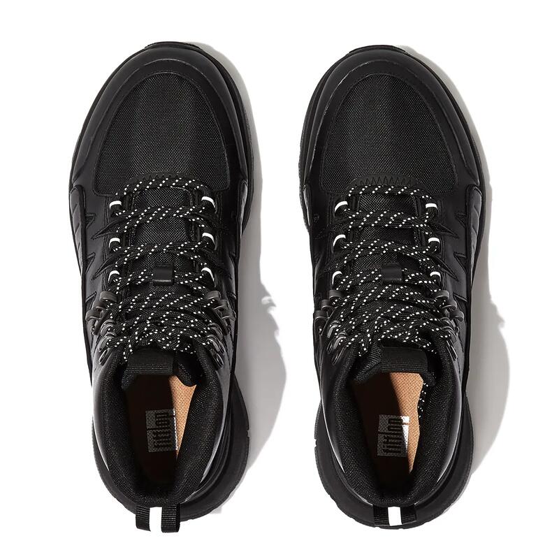 FITFLOP Neo-D-Hyker outdoor sneakers van leder-mix  GEHEEL ZWART 36