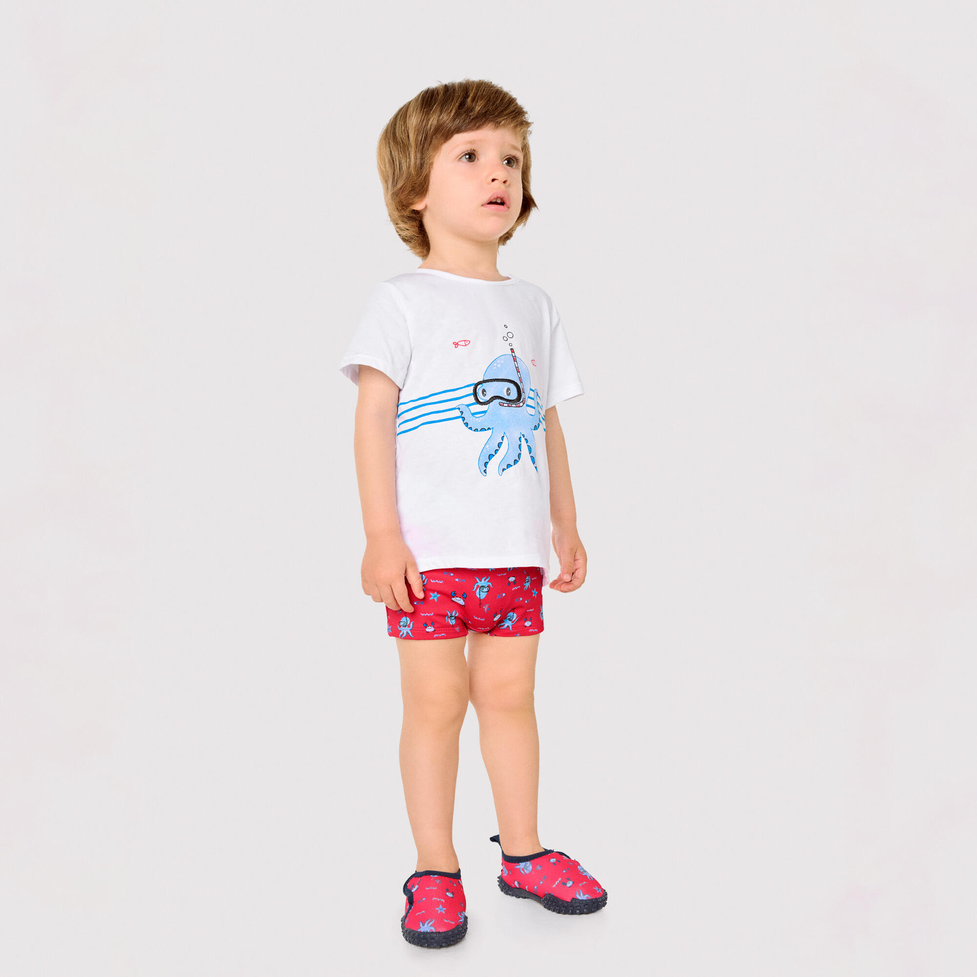 Ensemble t-shirt et caleçon pour bébé avec imprimé pieuvre 7/7