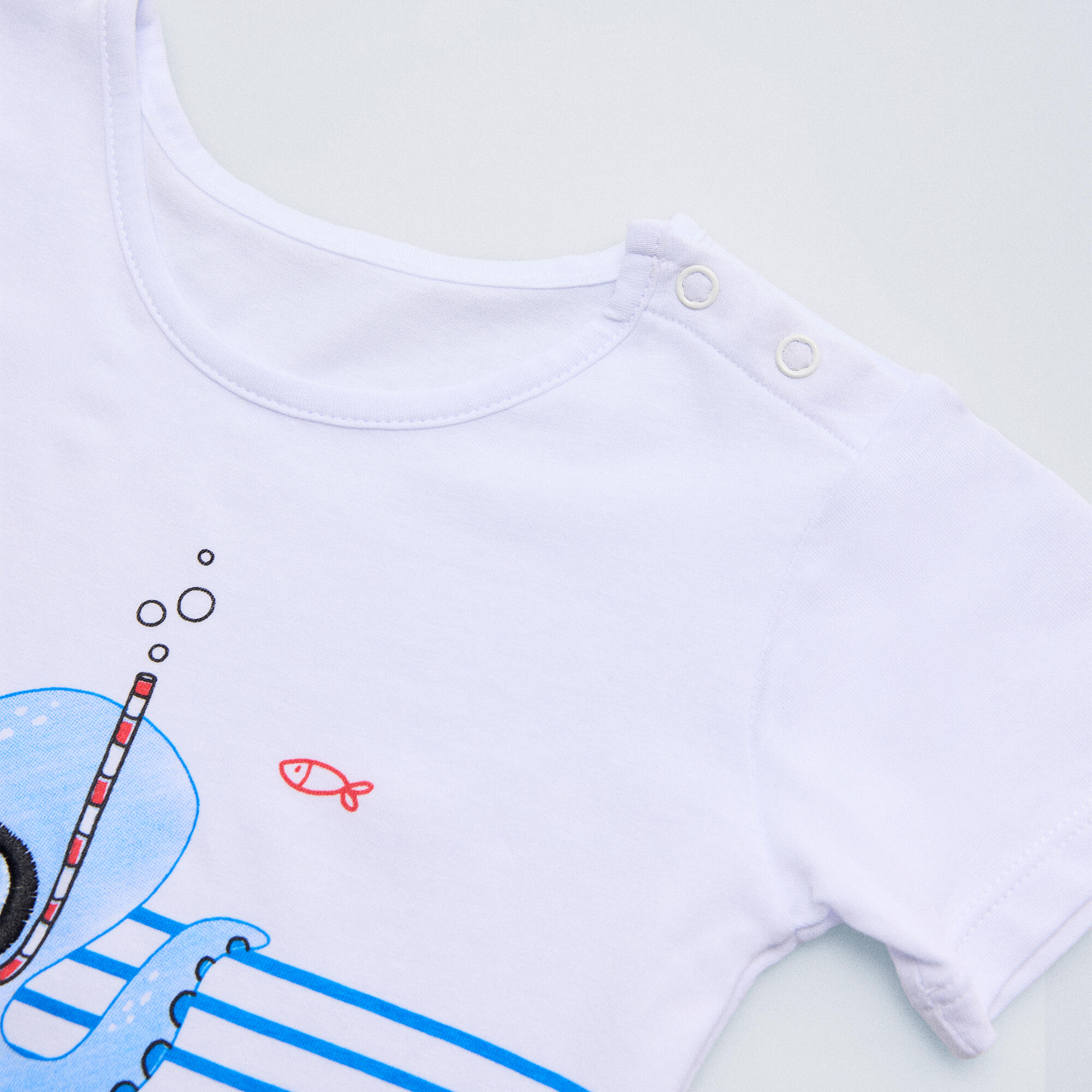 Ensemble t-shirt et caleçon pour bébé avec imprimé pieuvre 5/7