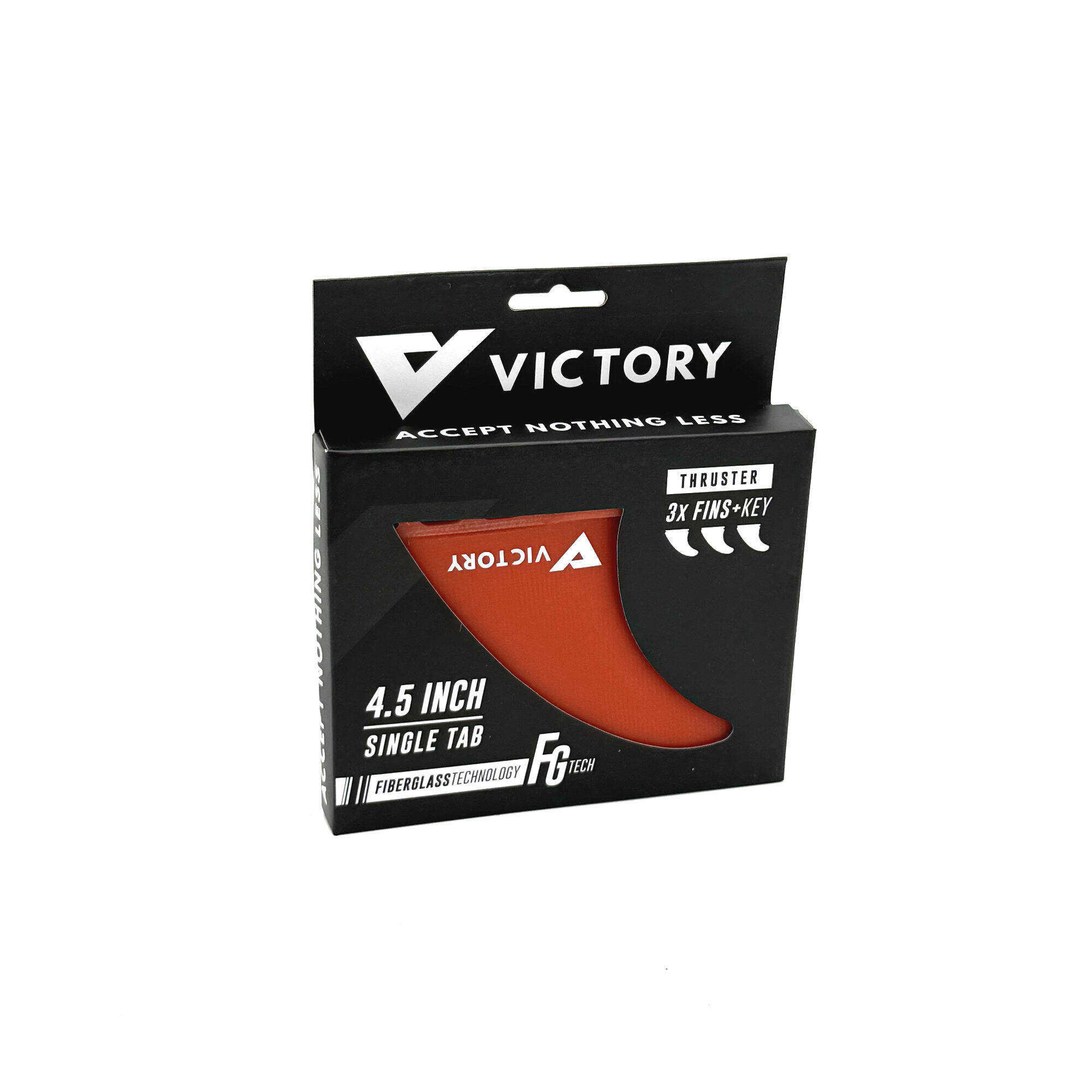VICTORY - Thruster Fins Set Medium - Fiberglass - Futures Compatible - Red 2/3
