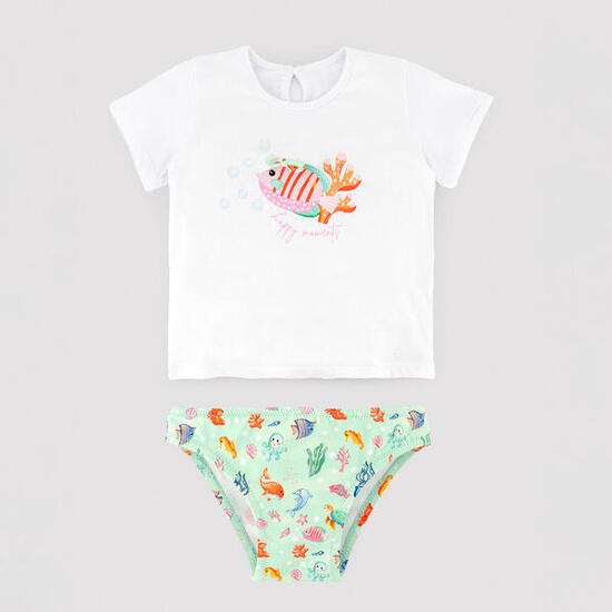 Ensemble bébé avec t-shirt et bloomer à imprimé animaux marins