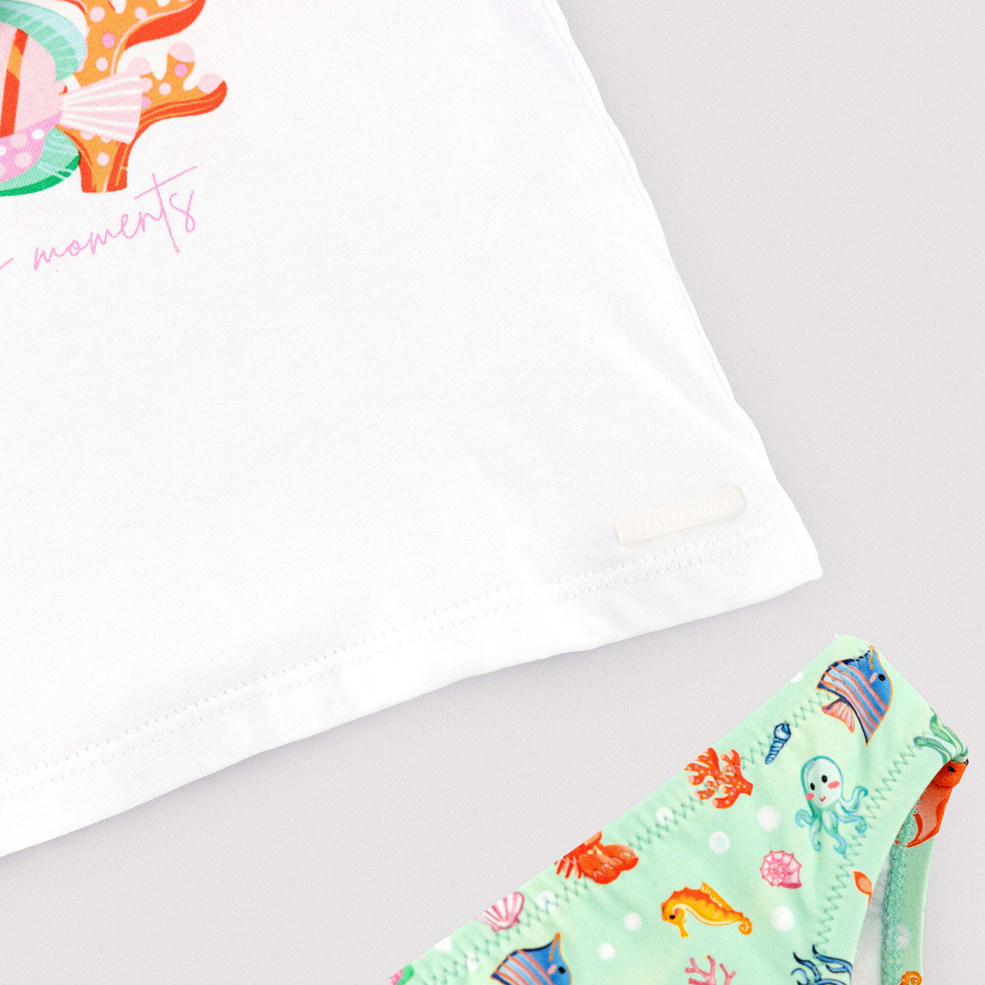 Ensemble bébé avec t-shirt et bloomer à imprimé animaux marins 3/5
