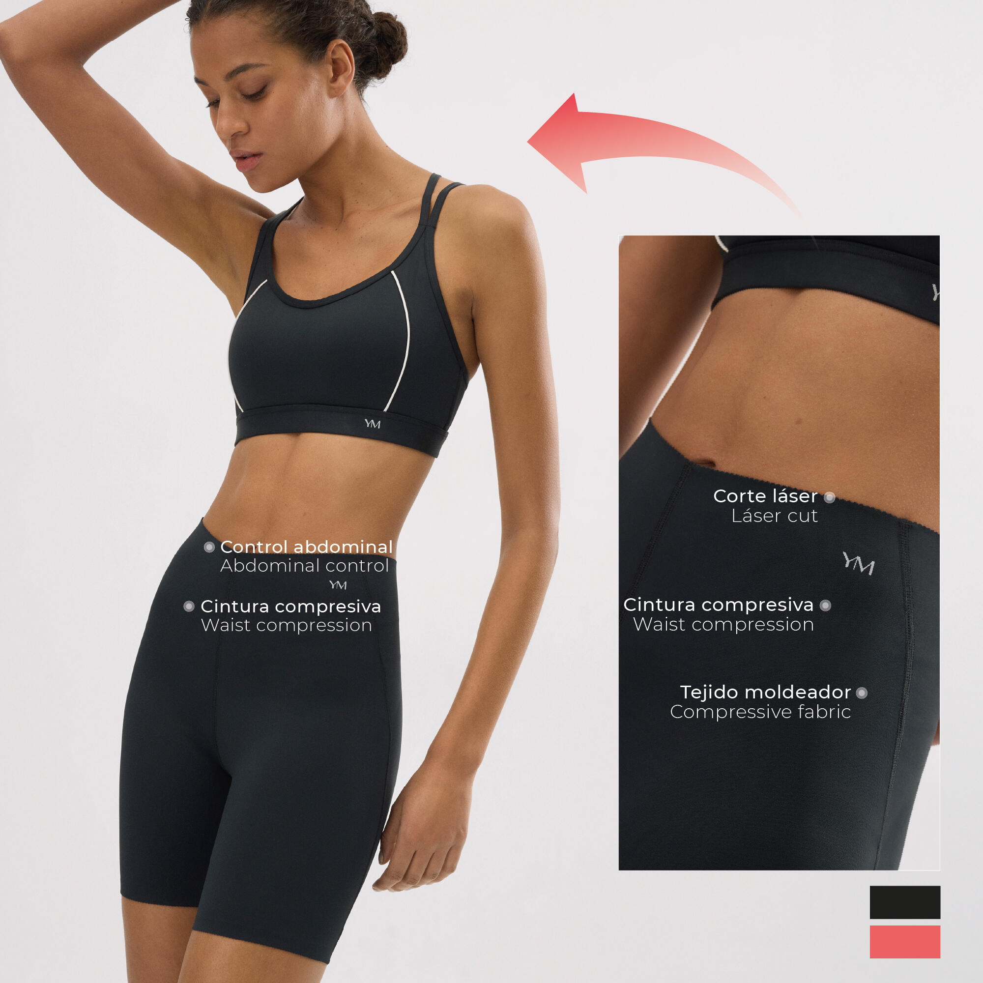 Leggings deportivos Compressive cortos negro 6/6
