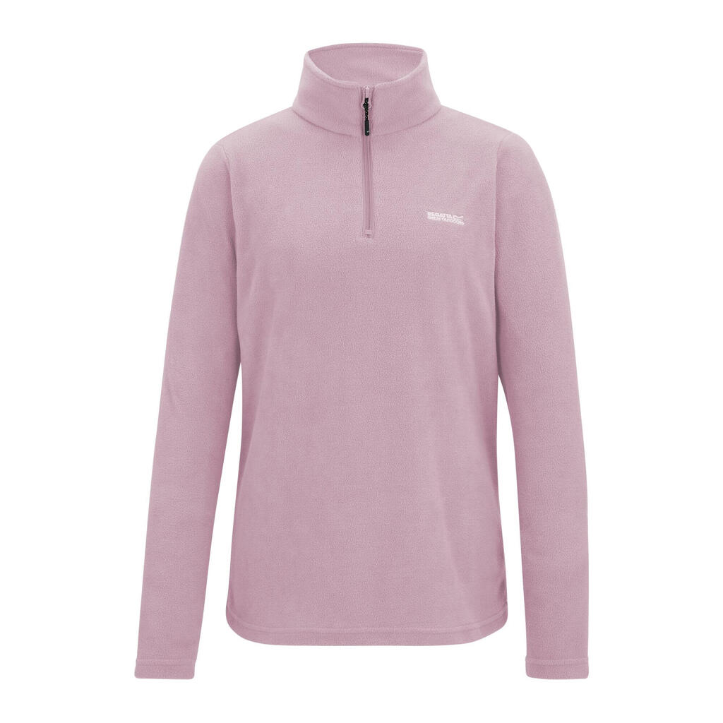 Womens/Ladies Sweetheart Quarter Zip Fleece Top (Powder Lilac)