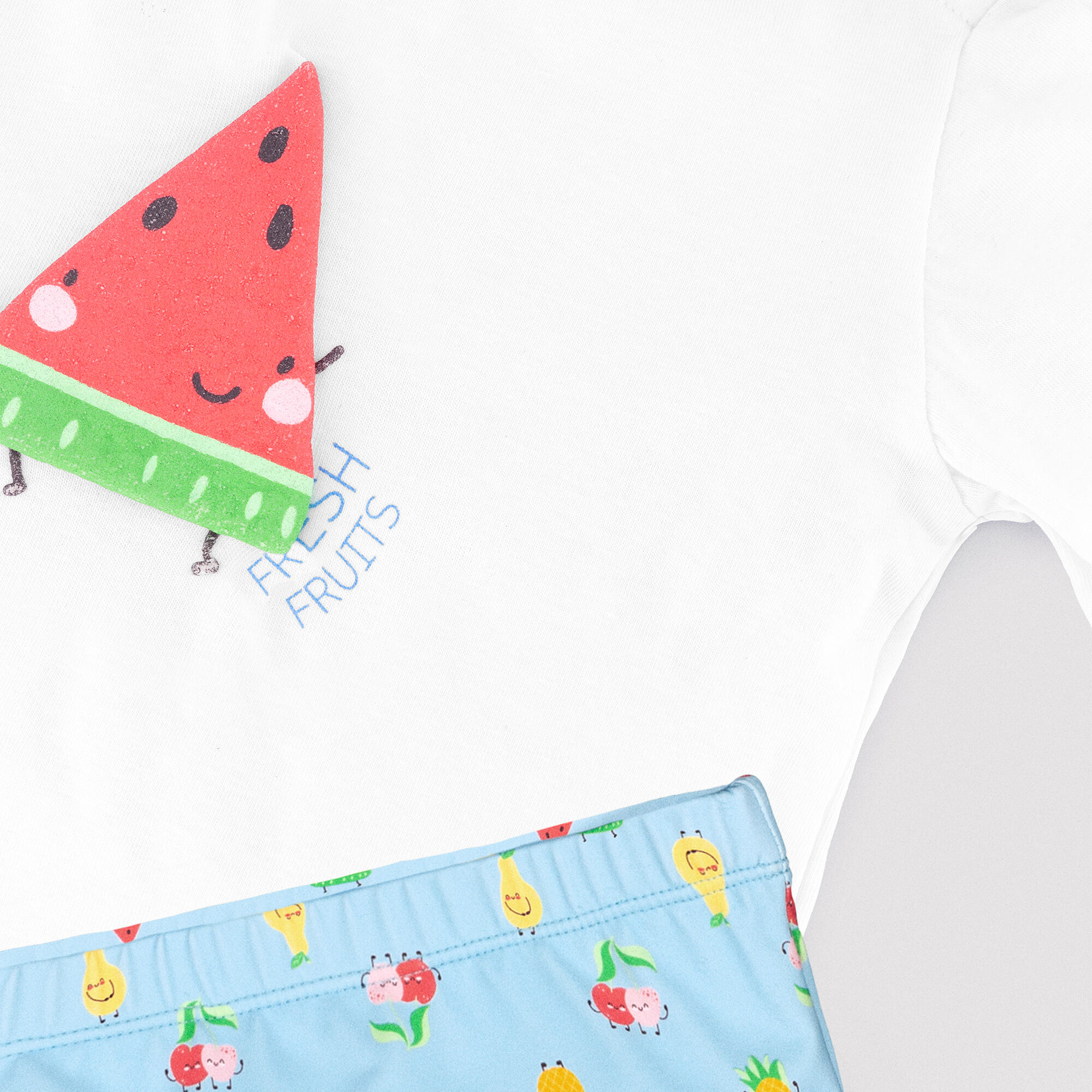 Ensemble maillot de bain une pièce avec t-shirt et boxer imprimé fruits pour béb 2/3