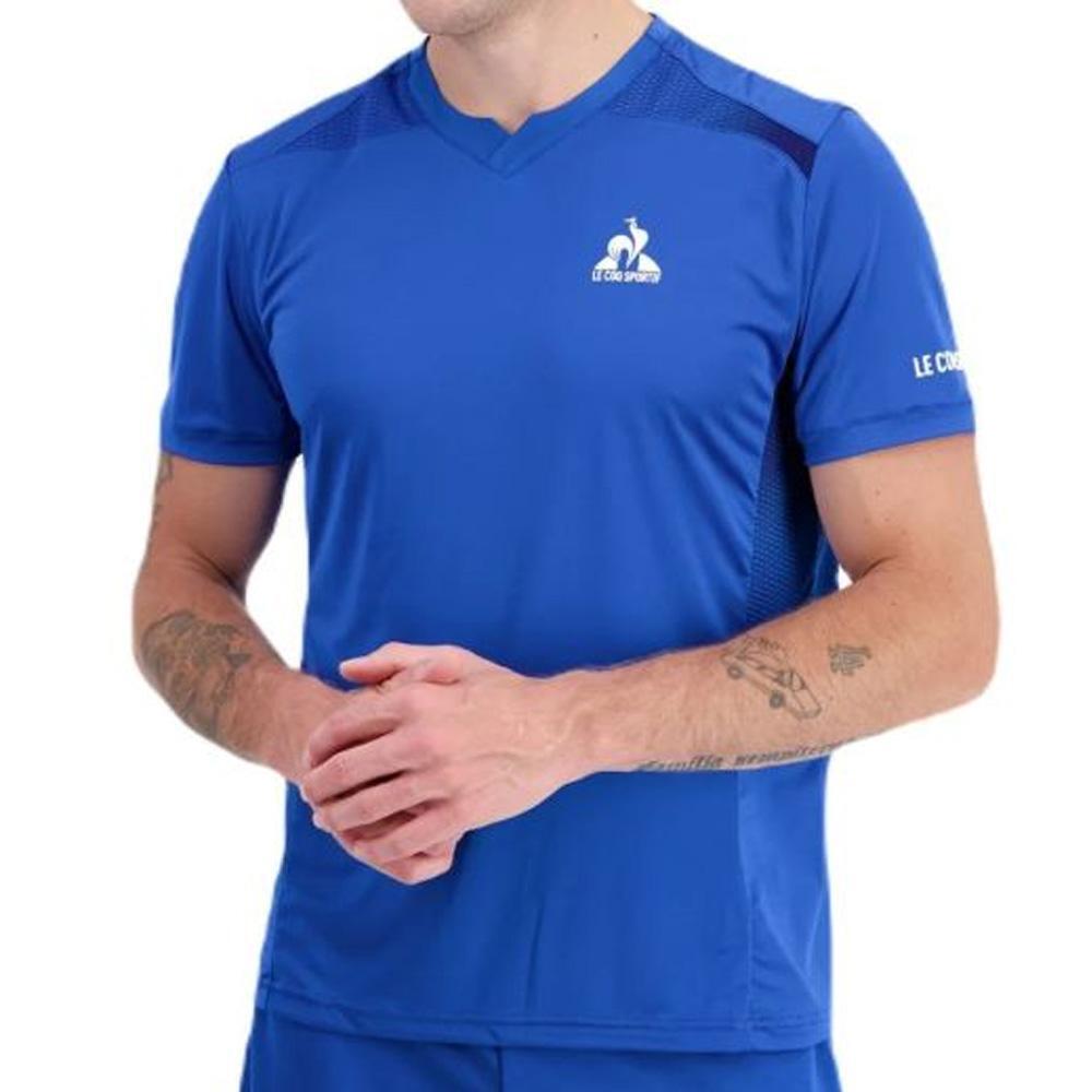 Le Coq Sportif Men's Tennis Pro Blue T-Shirt