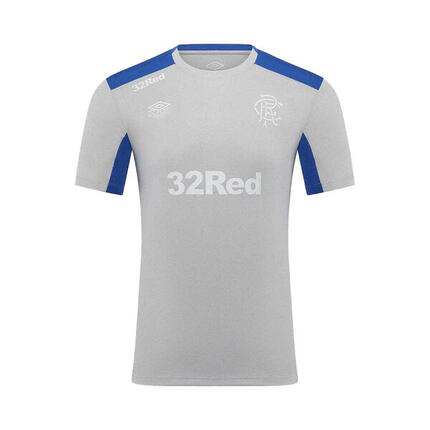 Maillot Manches Courtes Motif/style Rangers FC PRO TRAINING Homme (Gris / Bleu