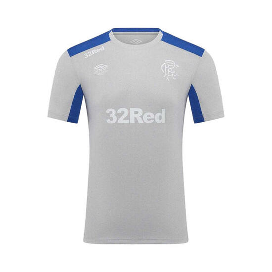 Maillot Manches Courtes Motif/style Rangers FC PRO TRAINING Homme (Gris / Bleu