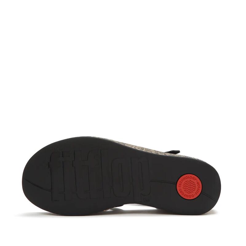 FITFLOP Platforms Graphic-Weave Suede Fisherman Sandals  ZWART 37