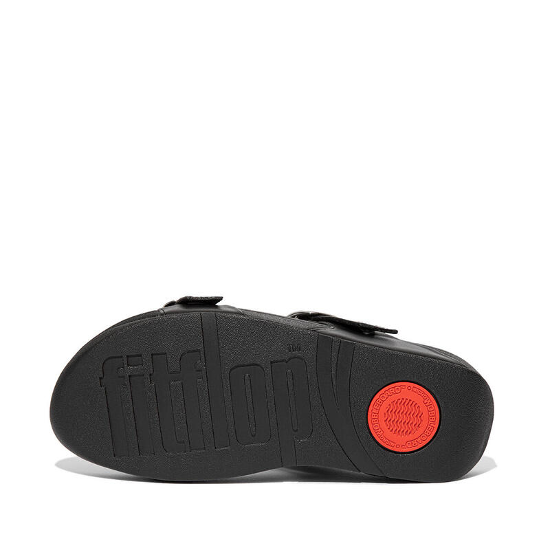 FITFLOP Lulu Verstelbare Leren Slides  GEHEEL ZWART 38