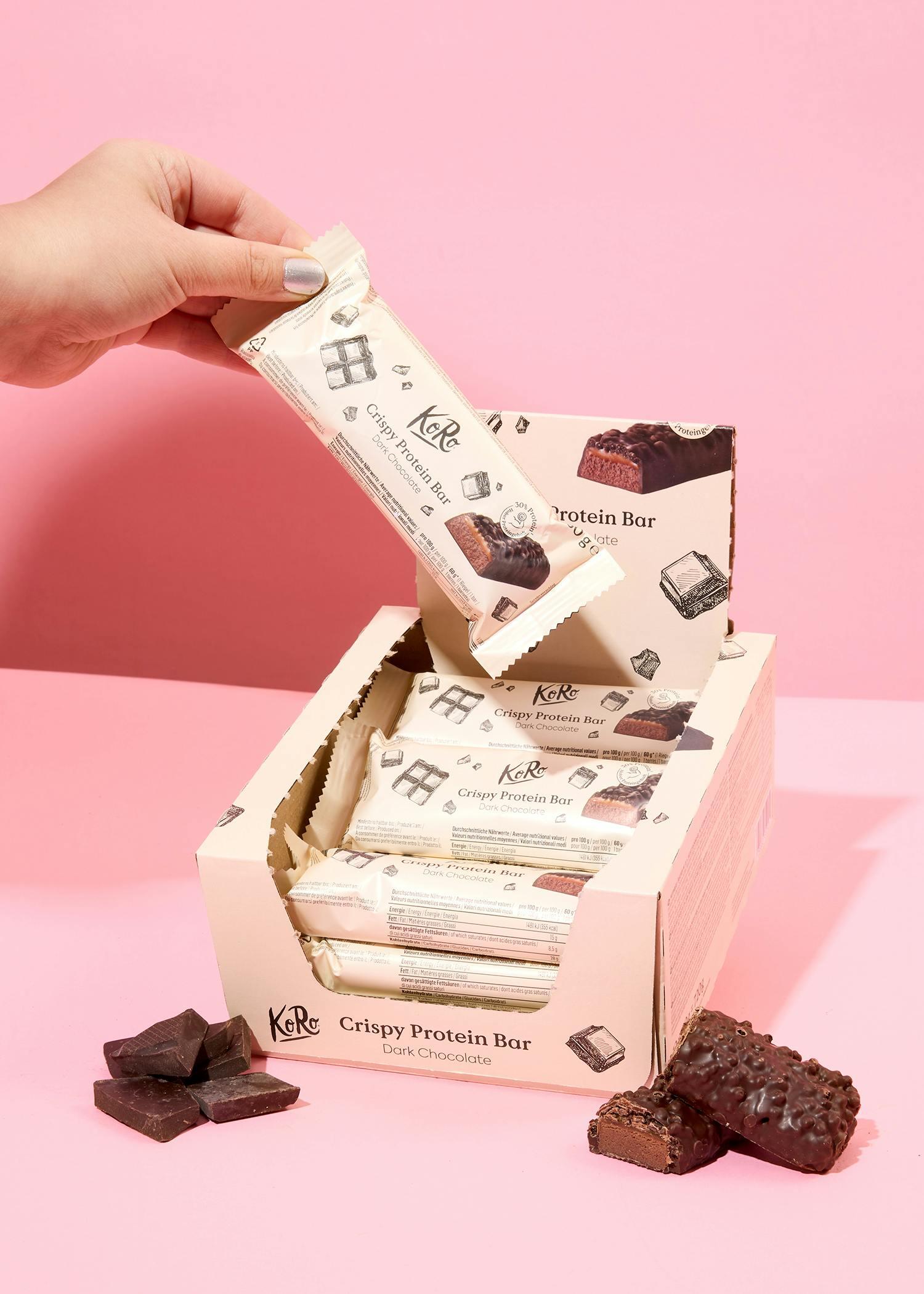 Barre protéinée crunchy au chocolat noir 12 x 60 g 3/6