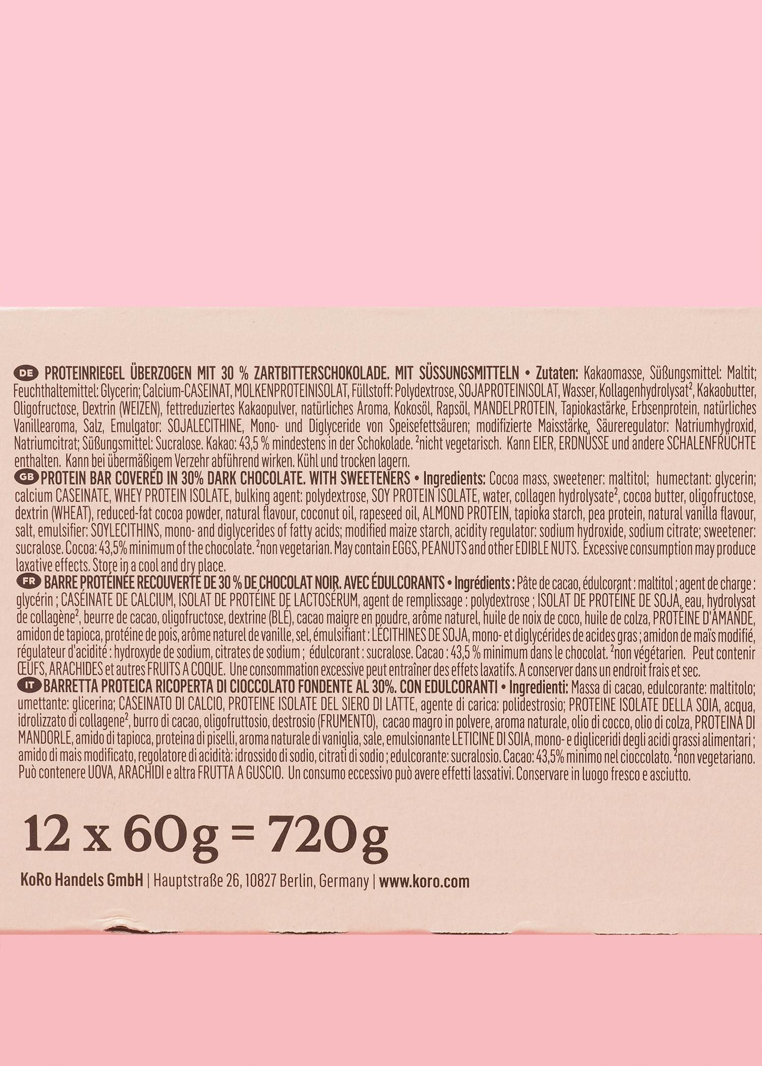 Barre protéinée crunchy au chocolat noir 12 x 60 g 5/6