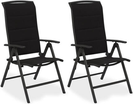 BRUBAKER krzesła ogrodowe Milano 2 szt - składane aluminium - antracyt