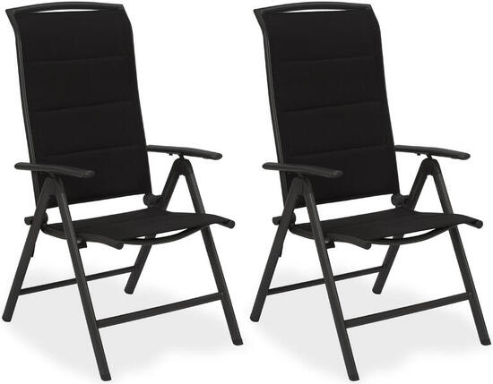 BRUBAKER krzesła ogrodowe Milano 2 szt - składane aluminium - antracyt