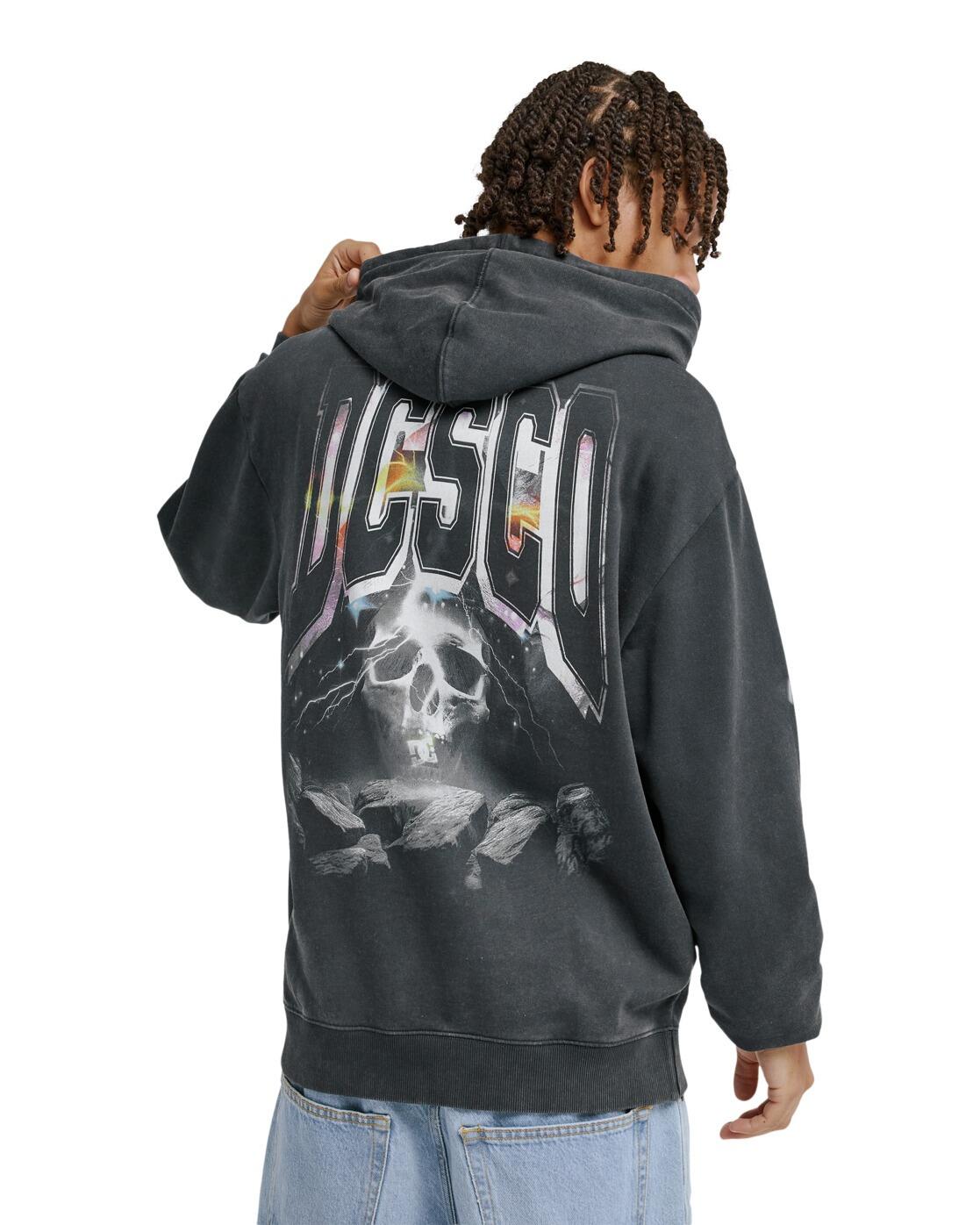 Sudadera con Capucha SKULL STORM Negro Hombre 2/4