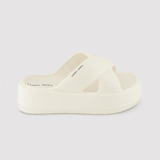 Tongs de plage blanches, légères, extra confortables, à plateforme antidérapante