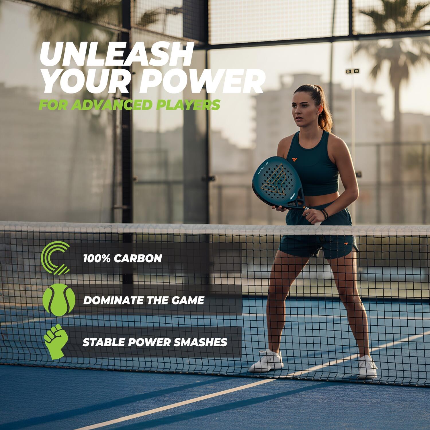 Raquete de Padel Fusion Pro - Azul Profundo 3/7