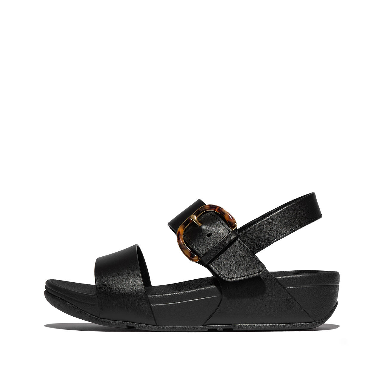 FITFLOP FitFlop Lulu Resin-Buckle Leather Back-Strap Sandals  GEHEEL ZWART 41 3/7