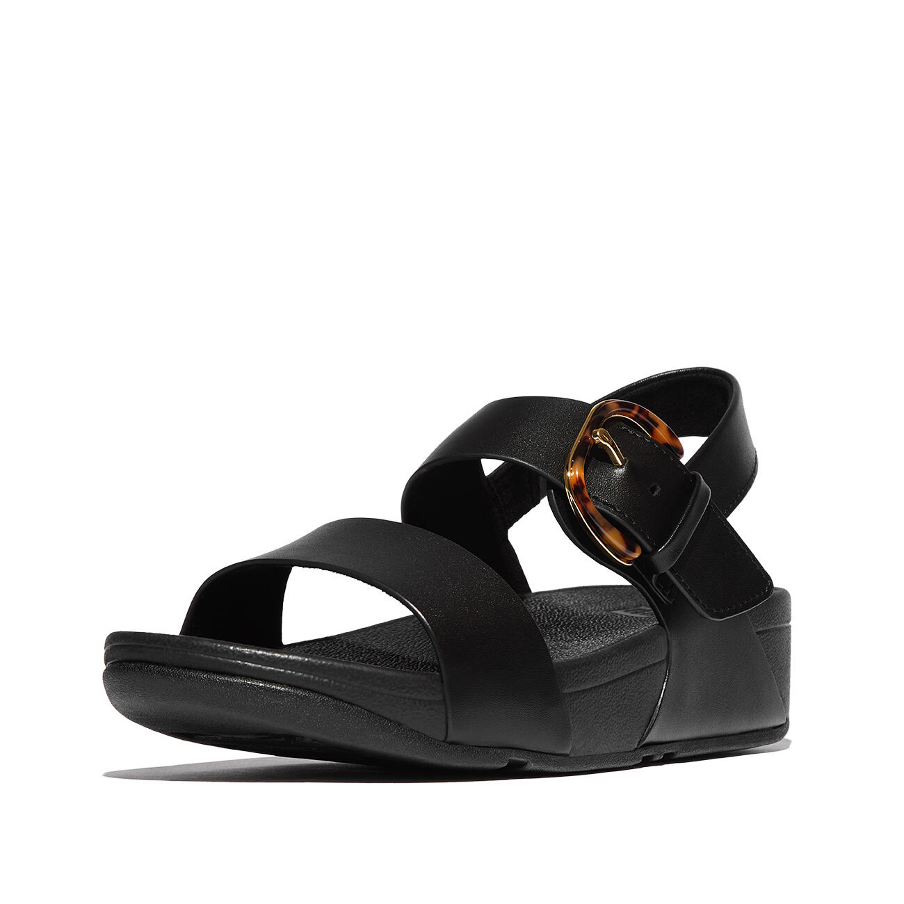 FITFLOP FitFlop Lulu Resin-Buckle Leather Back-Strap Sandals  GEHEEL ZWART 39