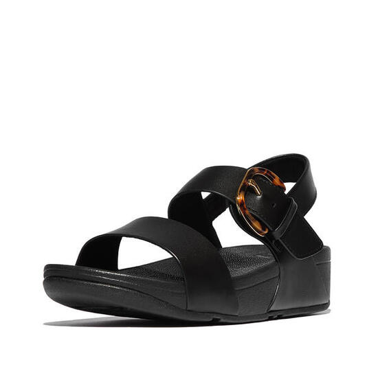 FITFLOP FitFlop Lulu Resin-Buckle Leather Back-Strap Sandals GEHEEL ZWART 36