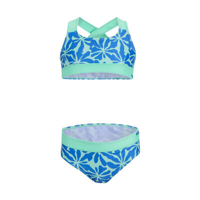 Meisjes dakaria iii bloemen bikini set (sonic blauw/ijsgroen)