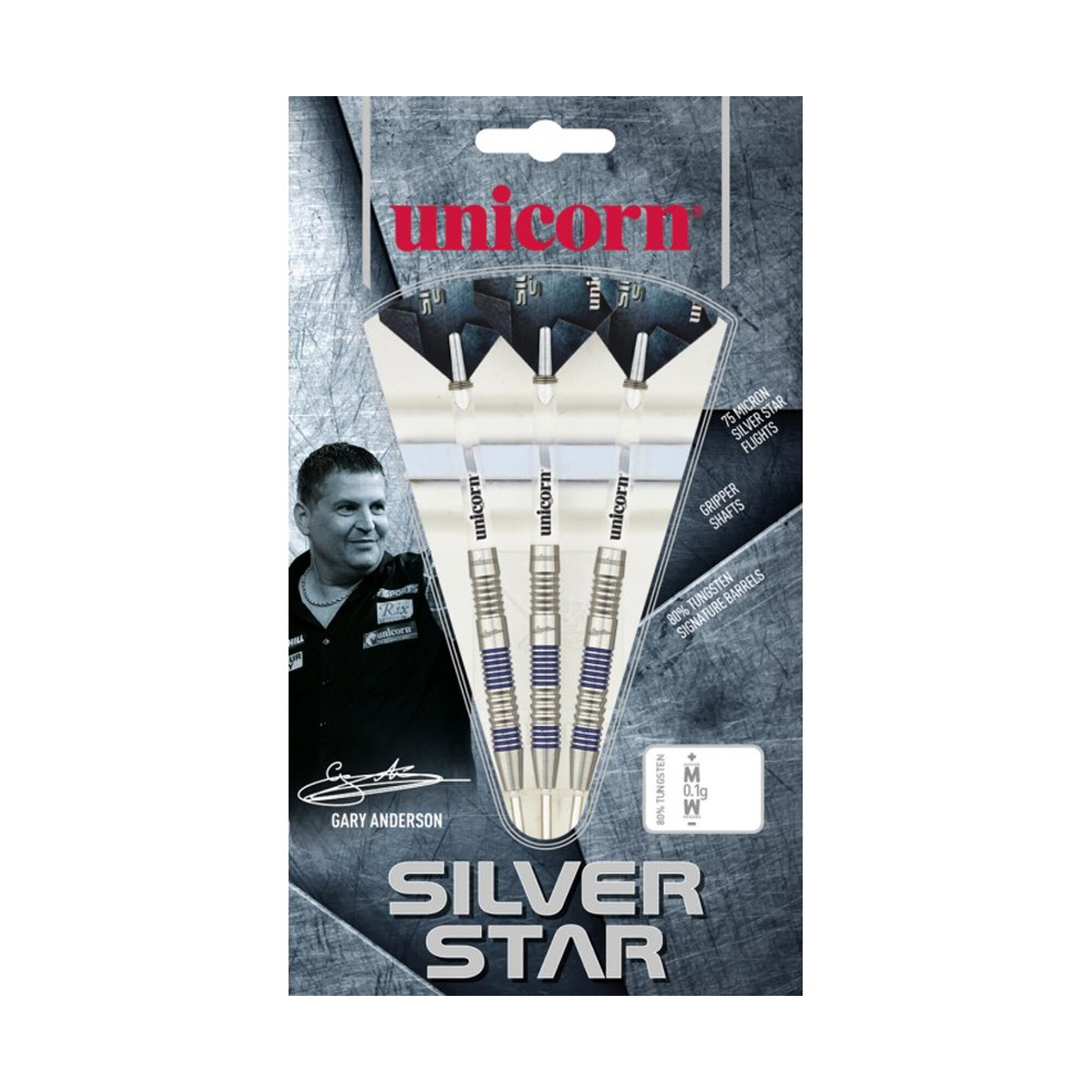 Anderson Silver Star Tungsten Darts (Silver/Blue/White/Grey) 2/2