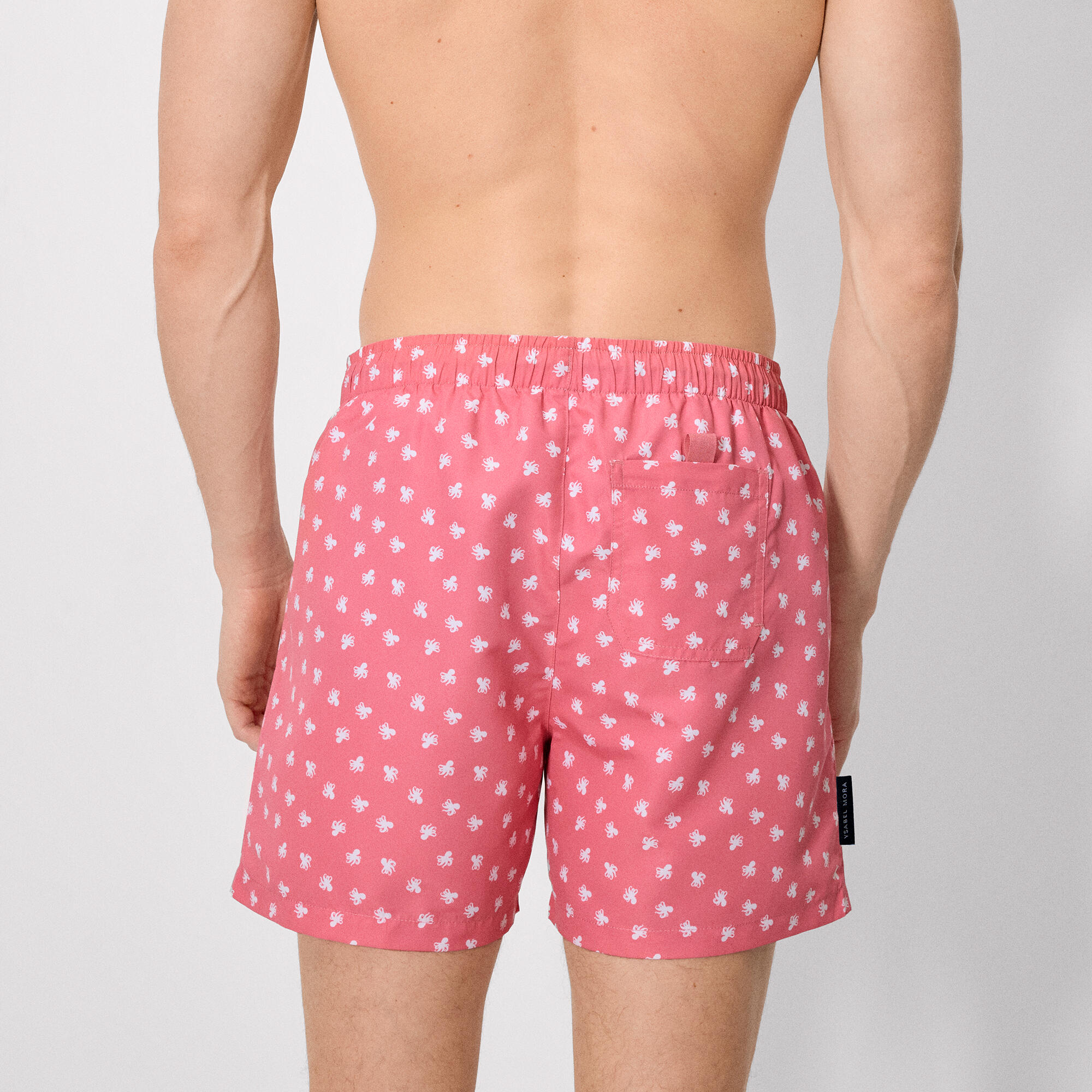 Bañador medio estampado pulpos rosa 2/4