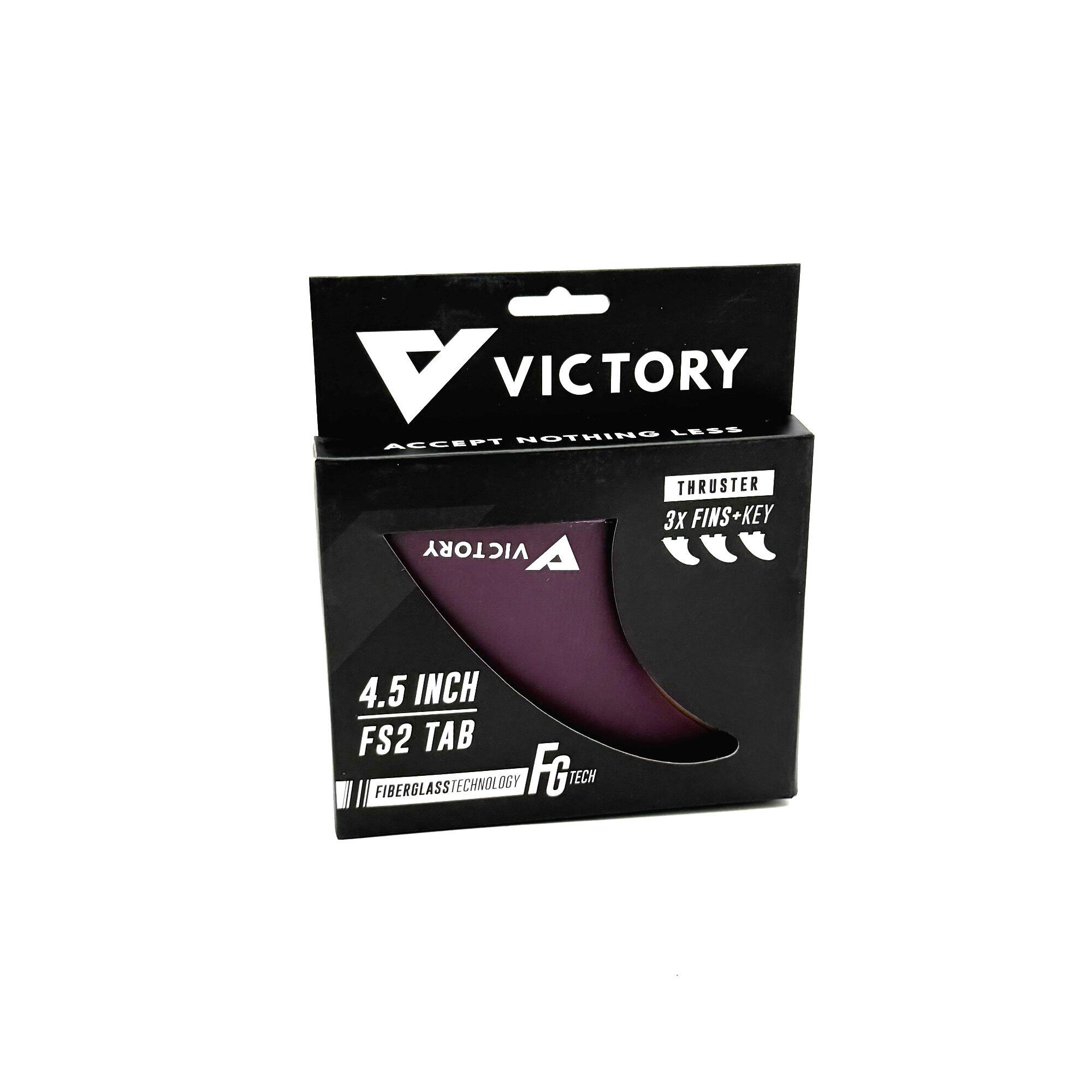 VICTORY - Thruster Fins Set Medium - Fiberglass - FCS 2 Compatible - Plum 2/3