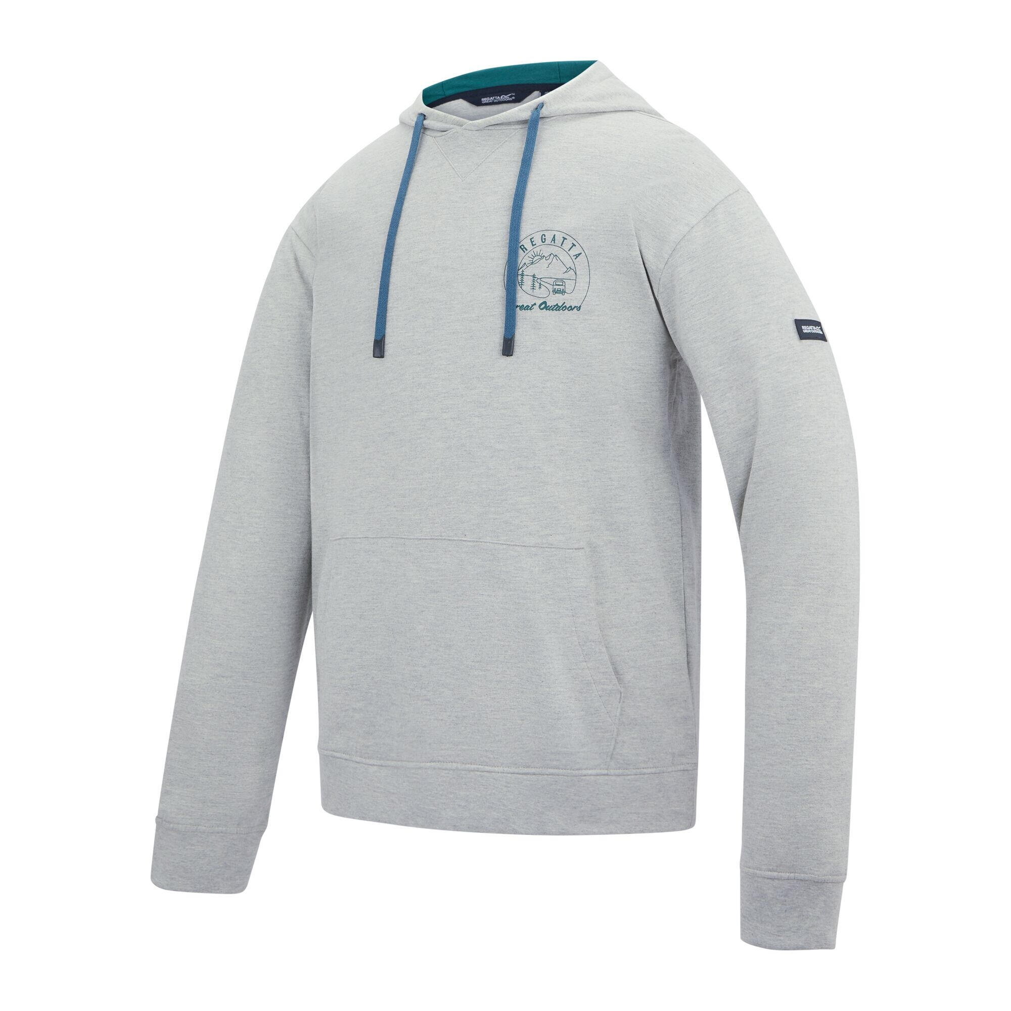 Sweat À Capuche Motif/style Imprimé Au Dos CLINE Homme (Gris Chiné / Vert 3/5