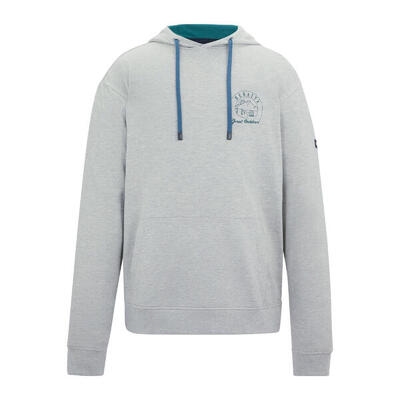 Heren cline back print hoodie (grijs marl/mediterranea)