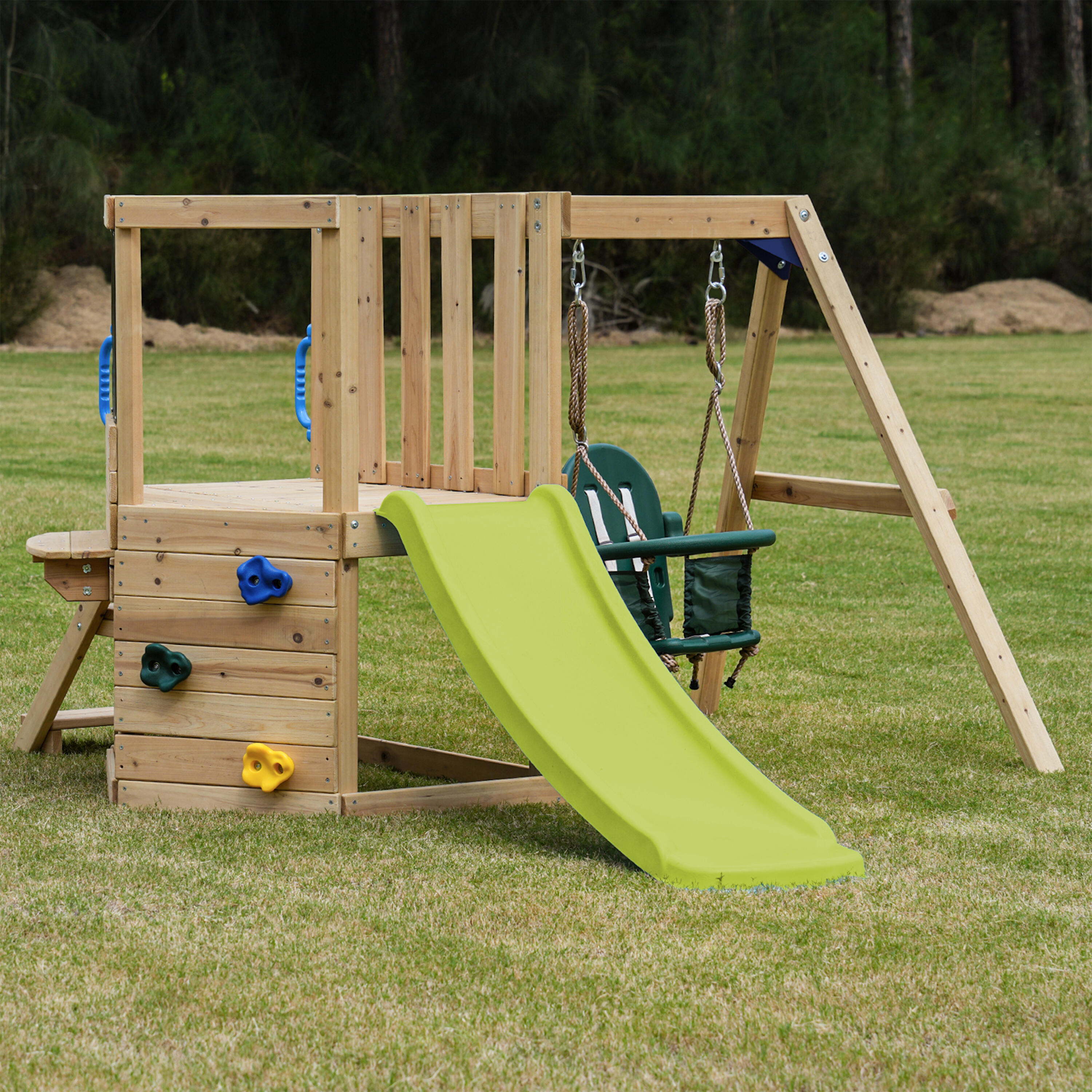 Mini Spielturm mit Babyschaukel - AXI Timo - Hellgrüne Rutsche 7/7