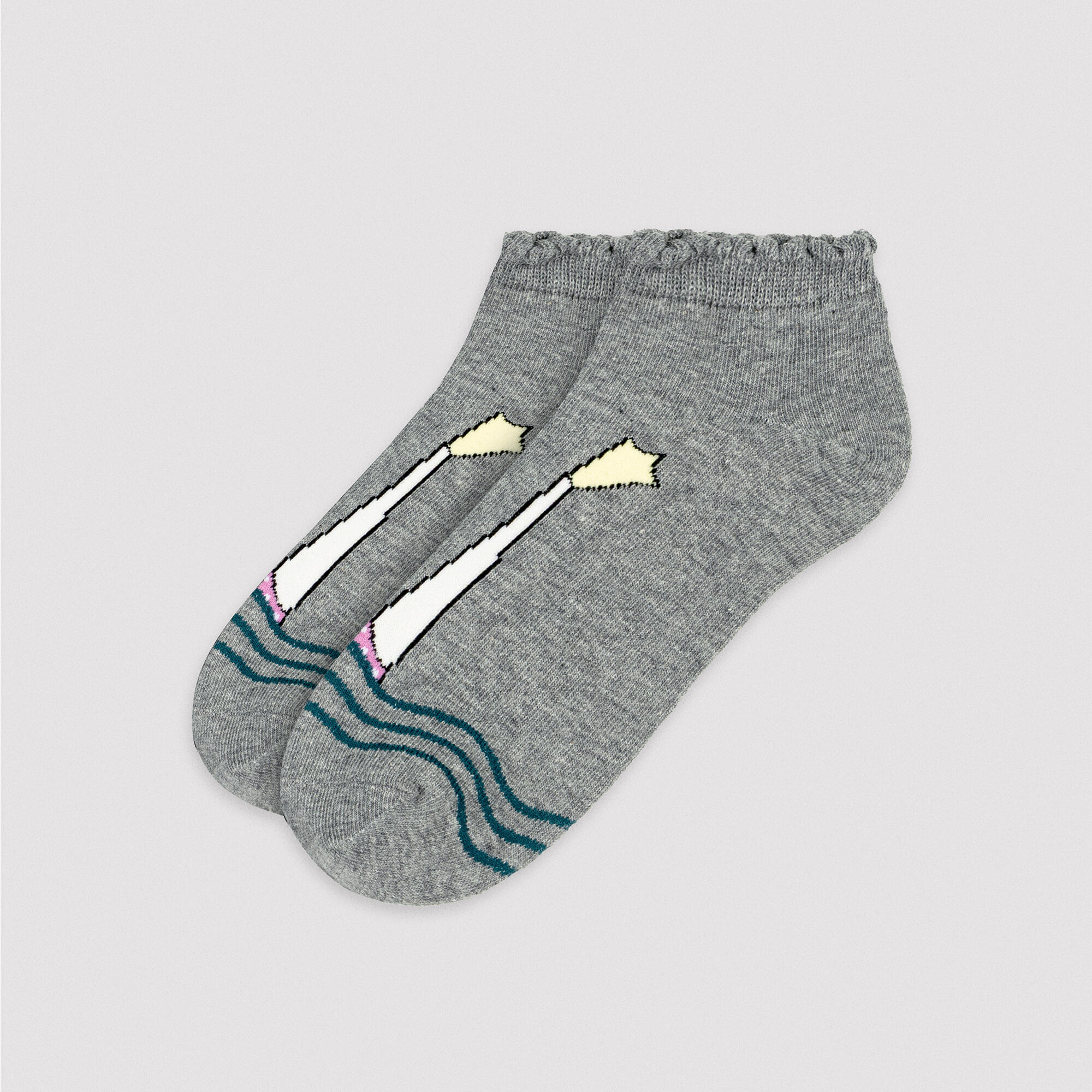 Pack de 4 calcetines tobilleros estampados con ribete 2/7