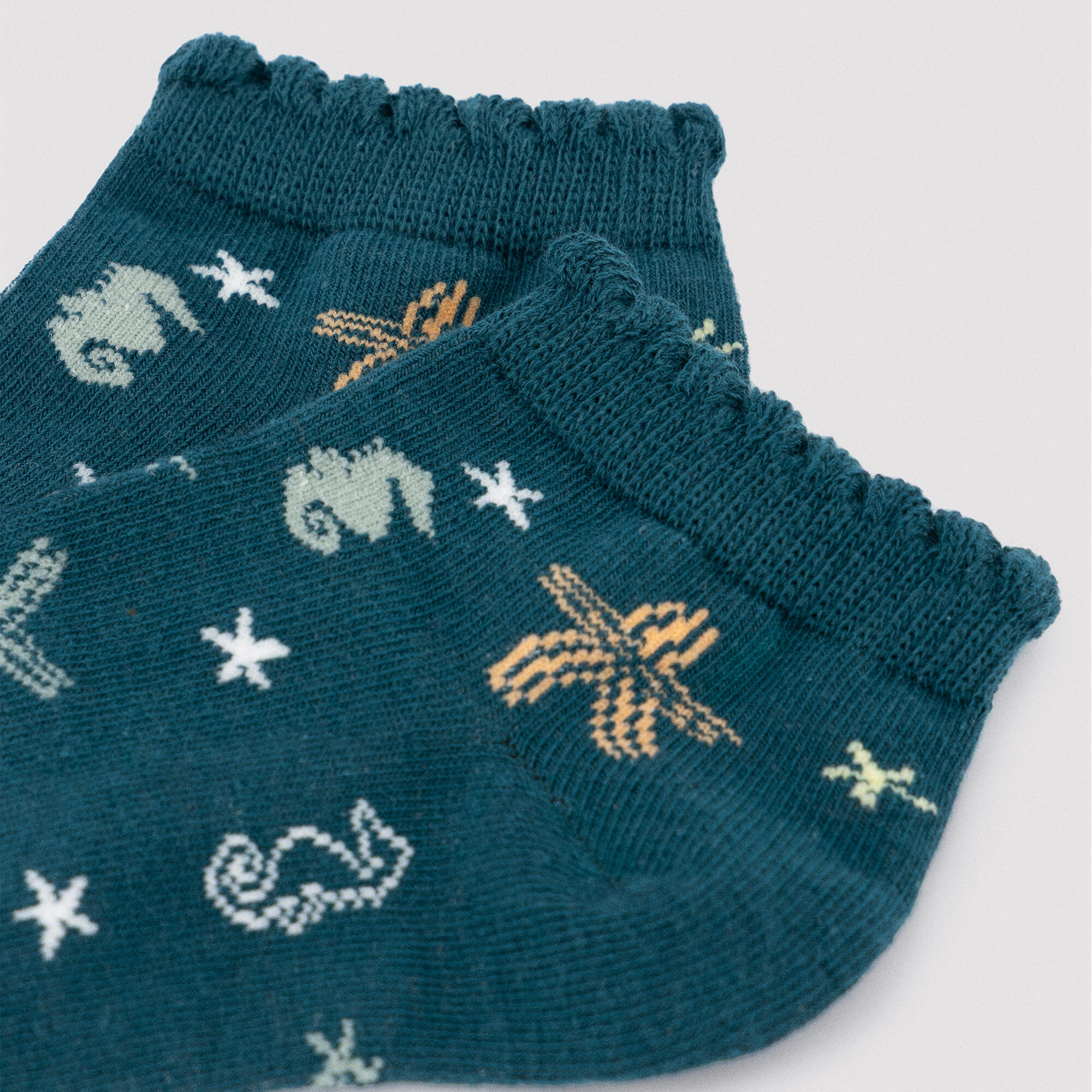 Pack de 4 calcetines tobilleros estampados con ribete 5/7