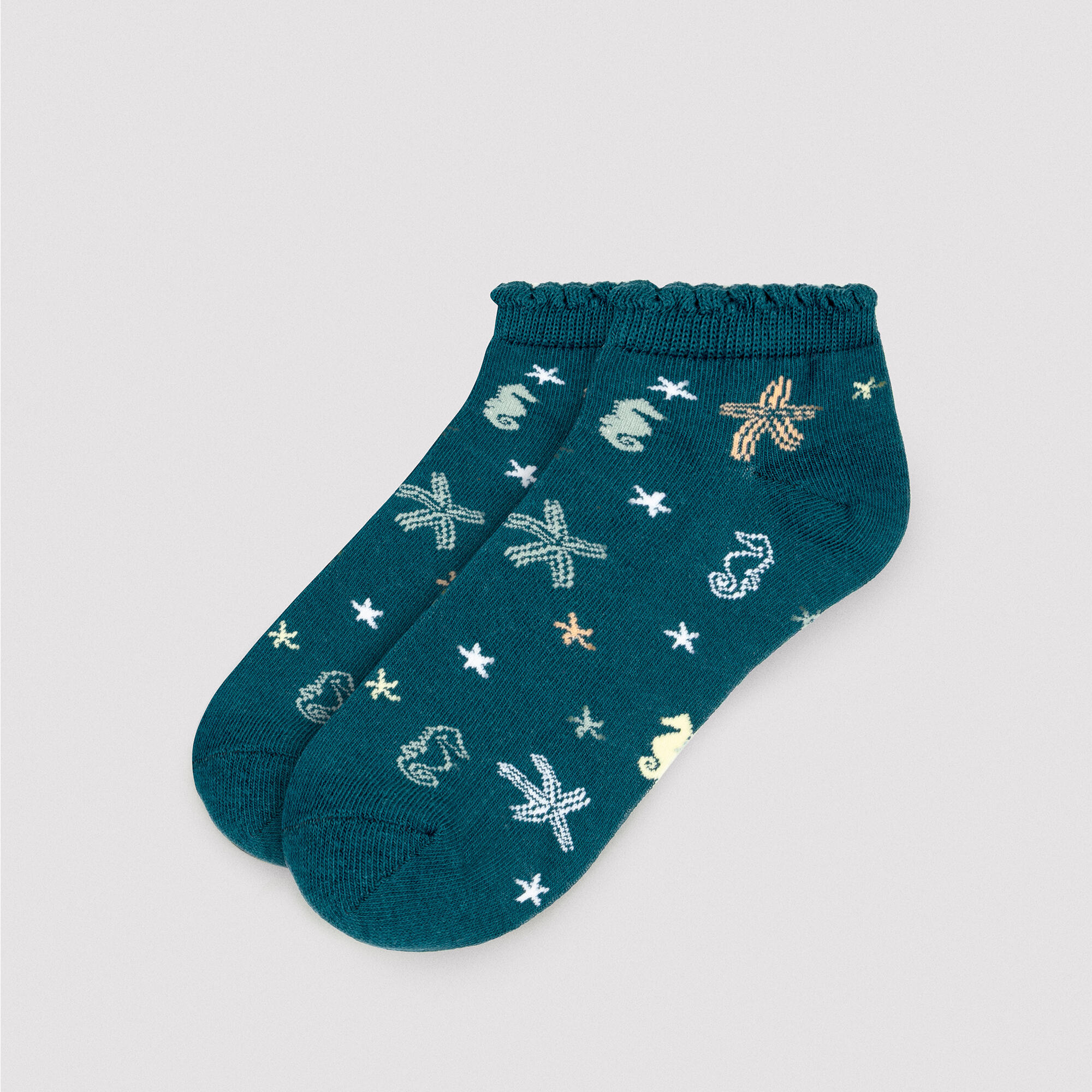 Pack de 4 calcetines tobilleros estampados con ribete 4/7