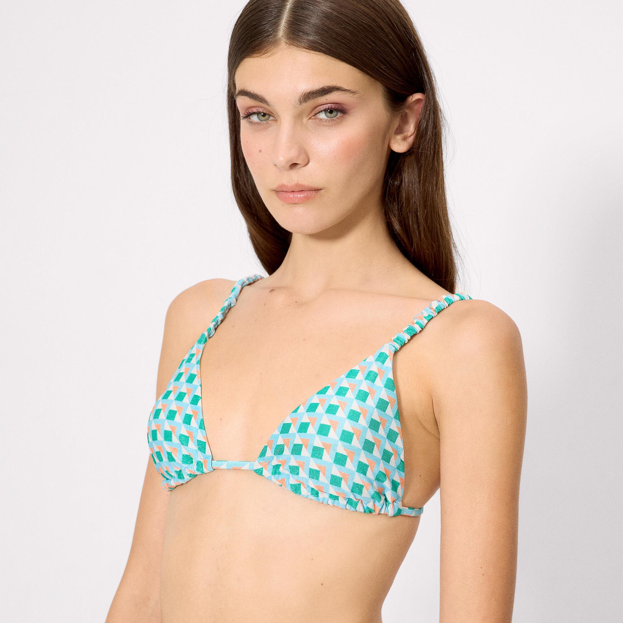 Haut de bikini triangle pailleté, bonnet B 3/4