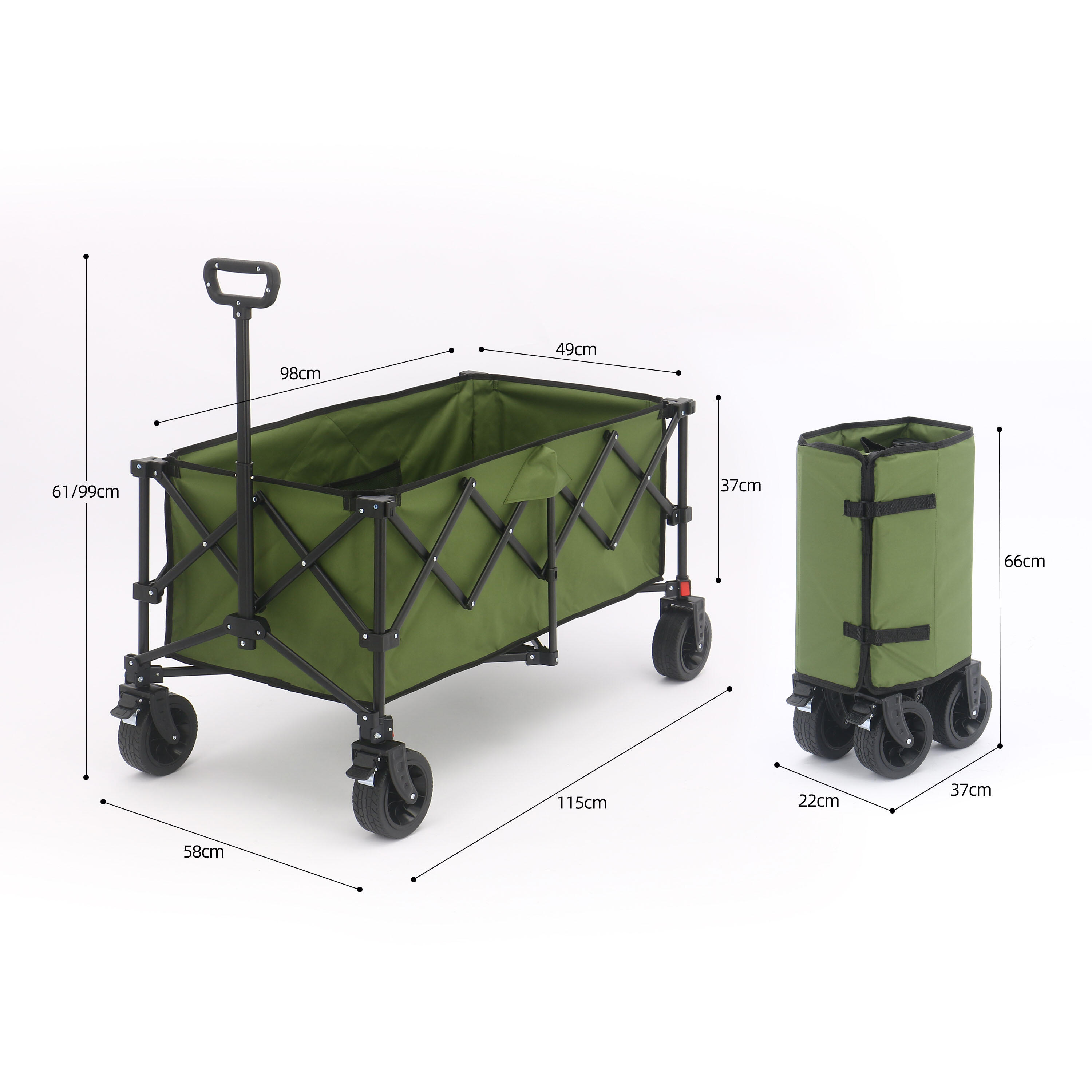 Chariot de Plage - AXI SB141 - Pliable - Vert | Capacité : 180 l 4/7