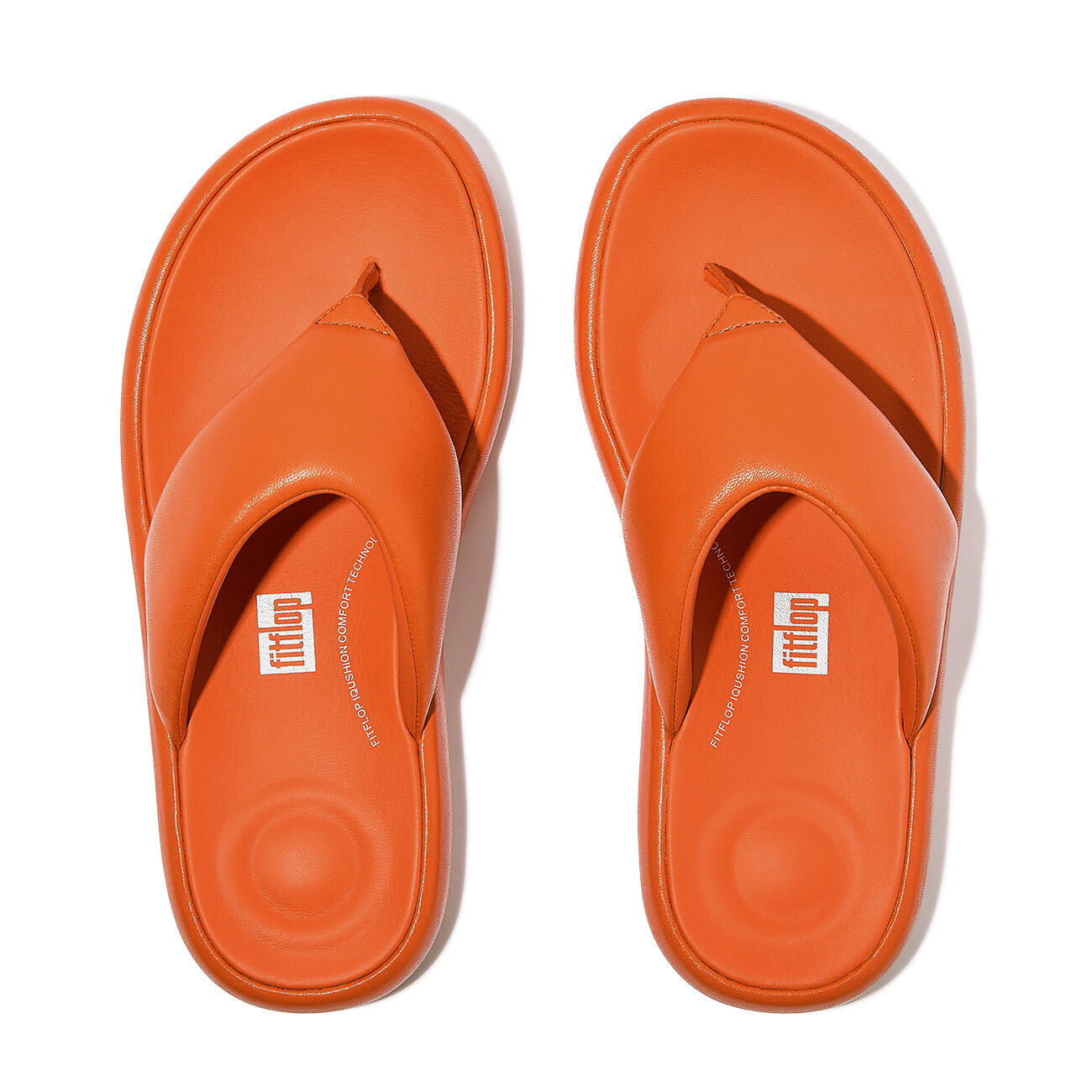 FitFlop Iqushion D-Luxe Padded Leather Toe-Post Sandals  SATSUMA 38 5/7