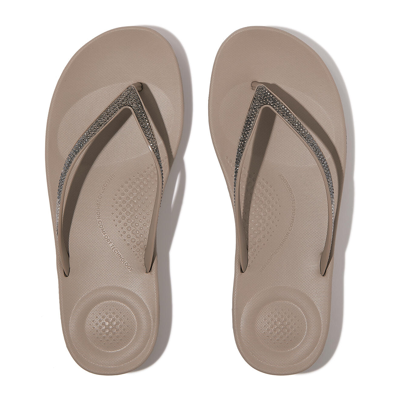 FITFLOP FitFlop Iqushion Ombre Sparkle Flip-Flops  OP TAUPE/TIN 36 5/7