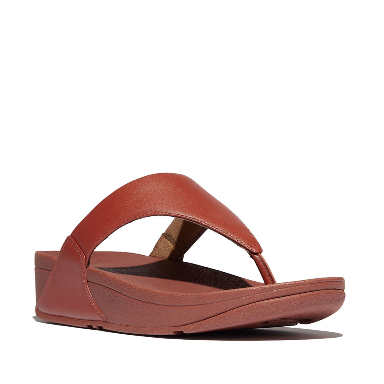 FITFLOP Lulu Lederen Teenslipper - Microwobbleboard-zool technologie  TERRACOTTA 4/4