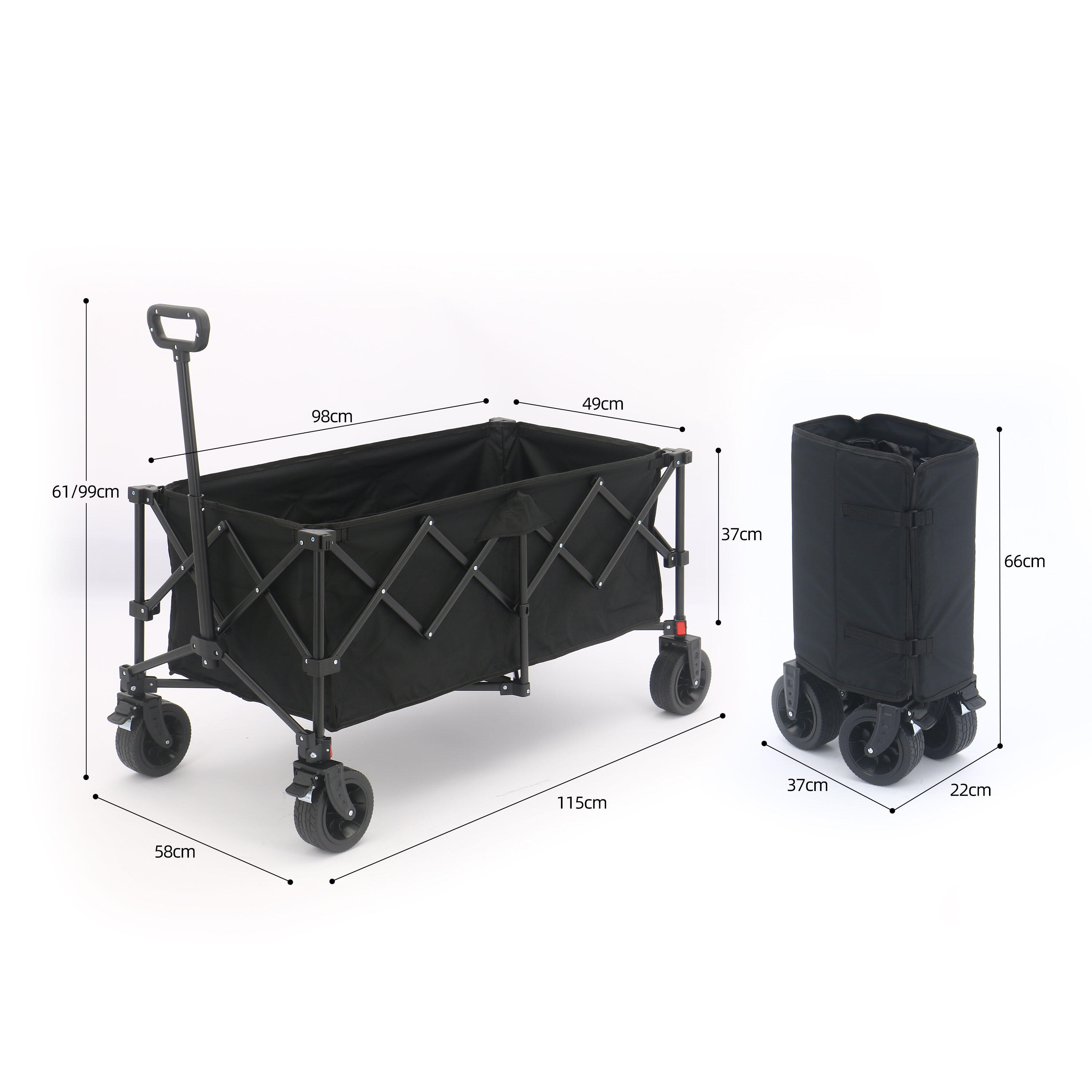 Carro de playa - AXI SB141 - Plegable - Negro | Capacidad: 180 l 4/7