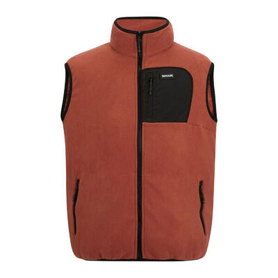 Heren frankie fleece gilet (baksteen/zwart)
