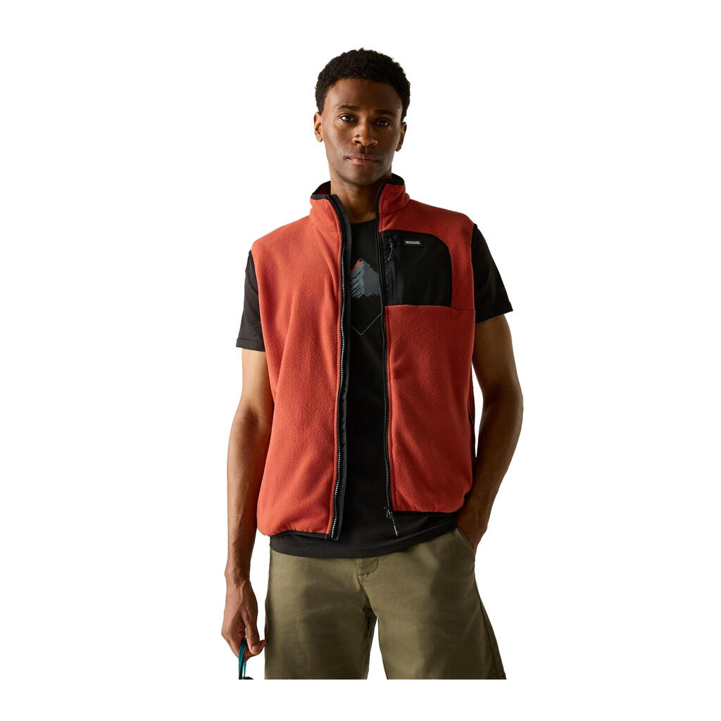 Mens Frankie Fleece Gilet (Brick/Black)