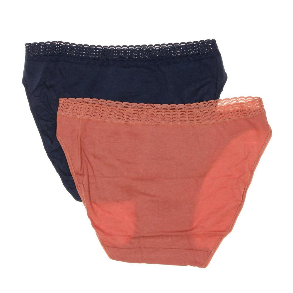 Braguitas Hipster Dim para Mujer - Pack de 2 (Azul Marino/Naranja) 2/2