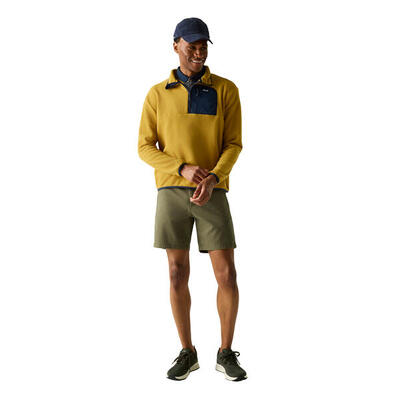 Heren frankie half zip fleece top (houtbruin/navy)