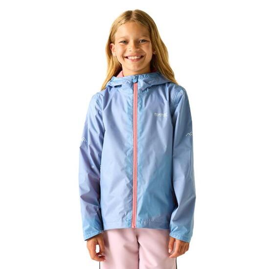 Veste Imperméable À Capuche LEVER Enfant (Bleu Clair / Corail)