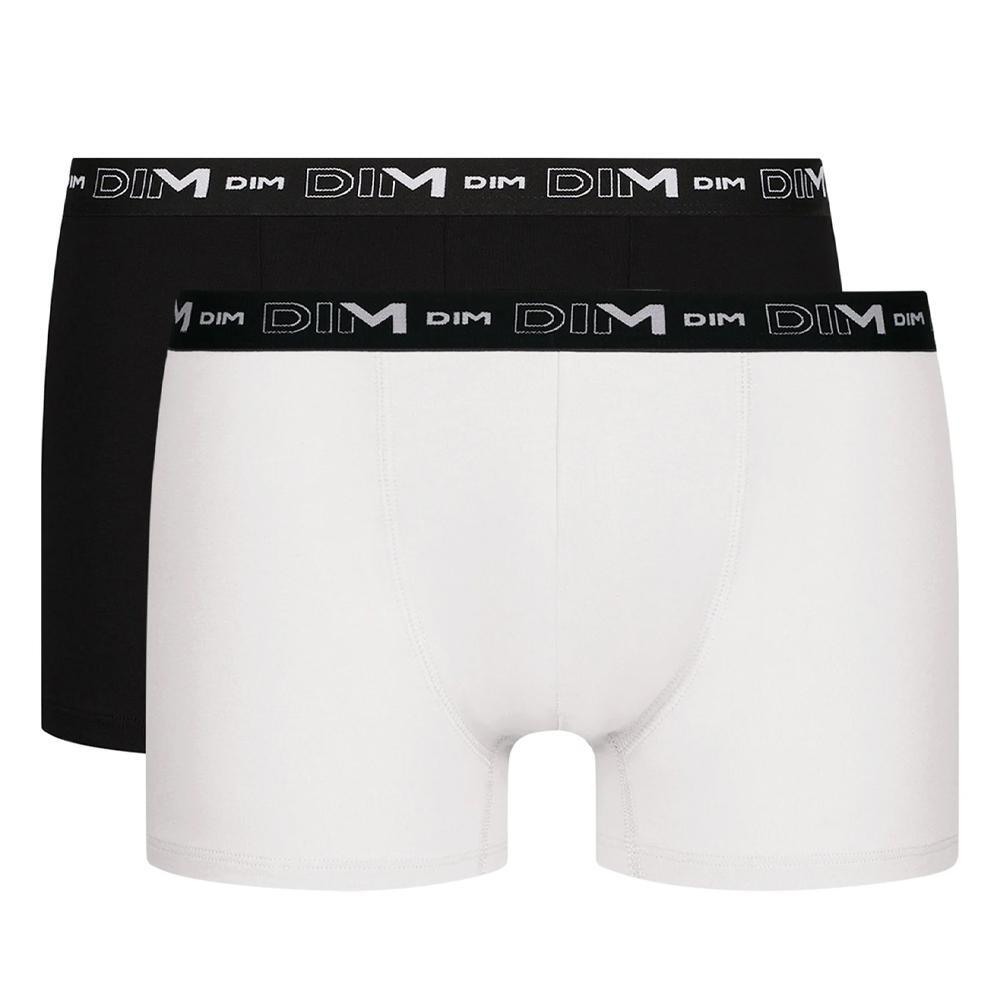 Men's Dim D6596 Black and White Boxer Shorts - 2 Pack
