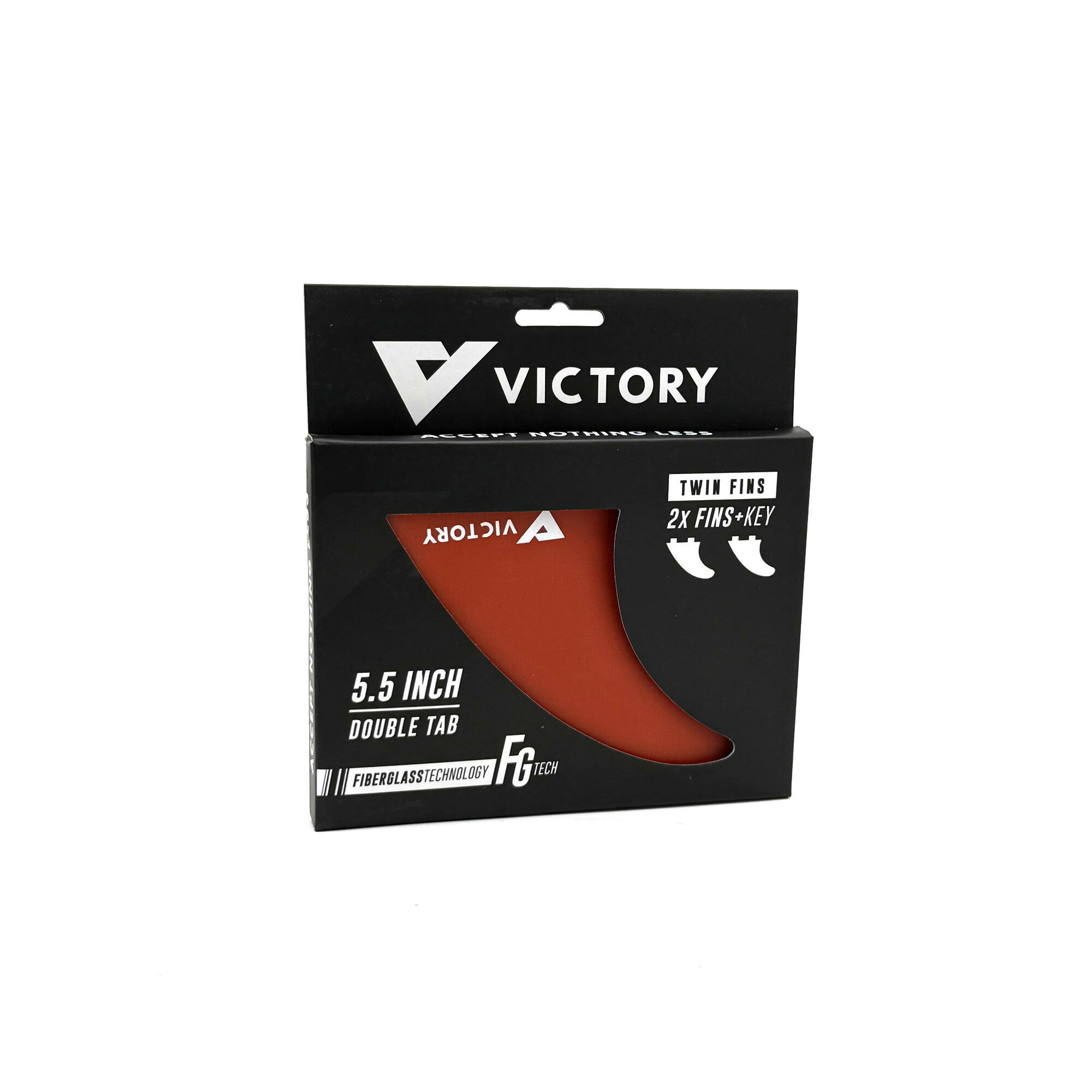 VICTORY - Twin Fins Set Fiberglass - FCS Compatible - Red 2/3