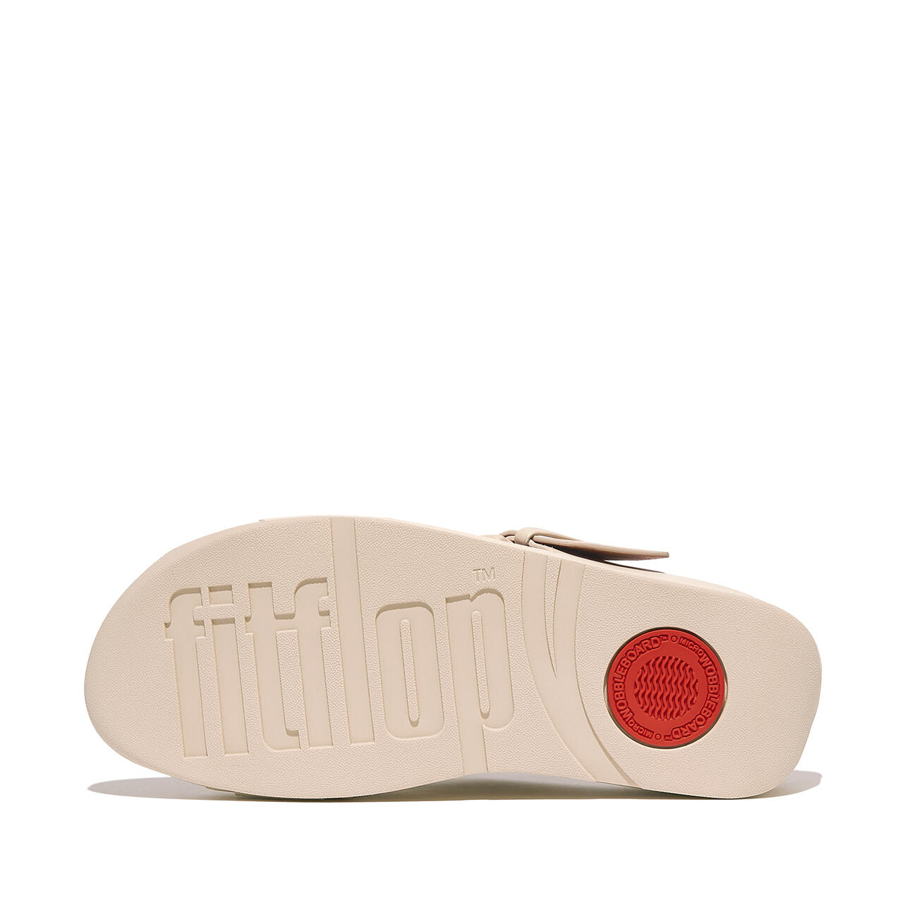 FITFLOP FitFlop Lulu Covered-Buckle Raw-Edge Leather Slides  STEENBEIGE 42 4/7